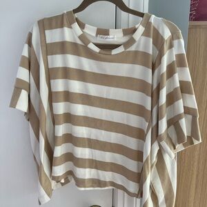 Striped Short Sleeve Top by Ces Femme